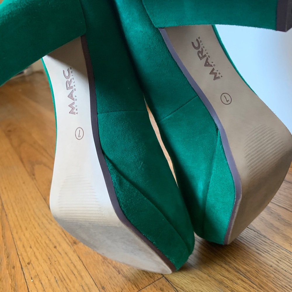 Marc Emerald green chunky heels